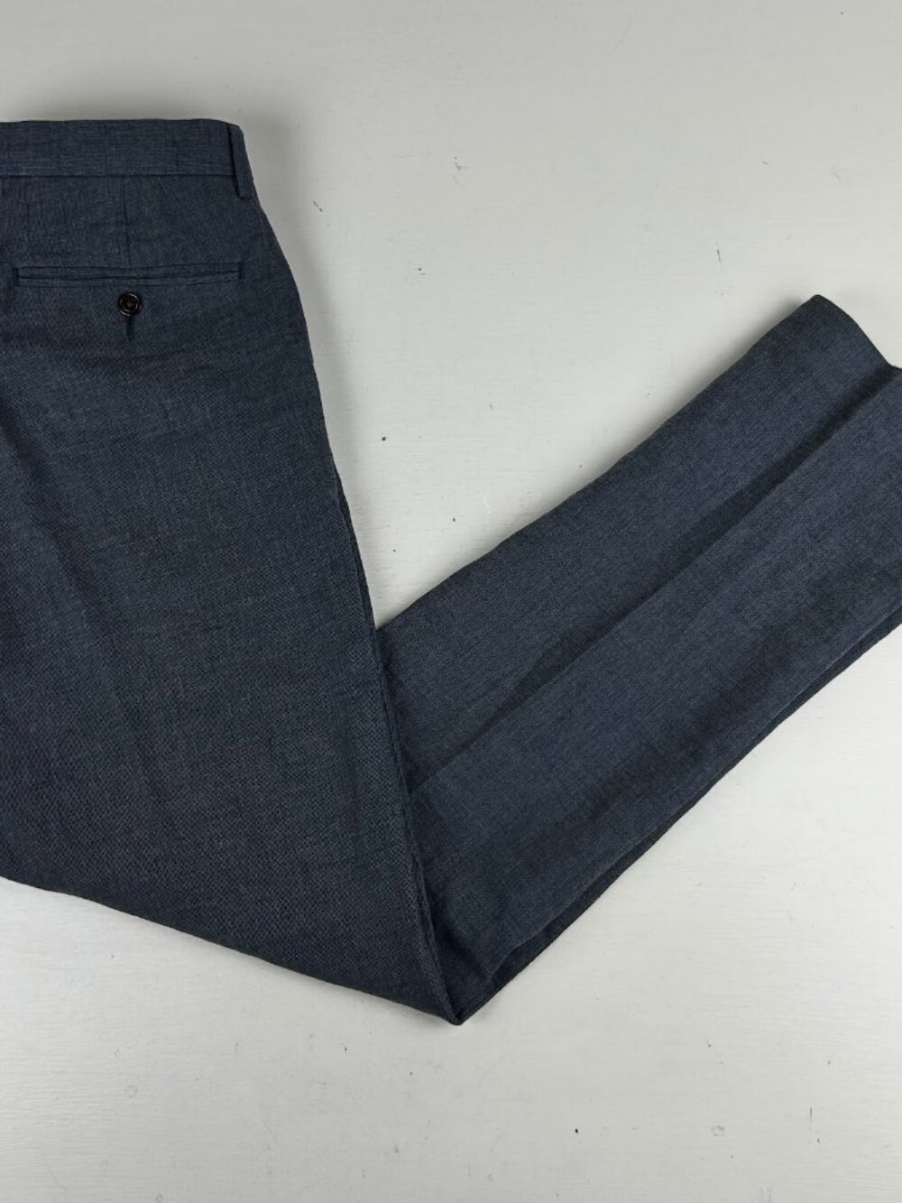 J Crew Bowery Slim Pants Mens 31x32 Blue Gray Linen Cotton Dress Pants